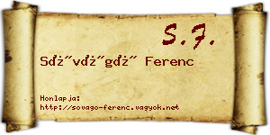 Sóvágó Ferenc névjegykártya