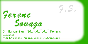 ferenc sovago business card
